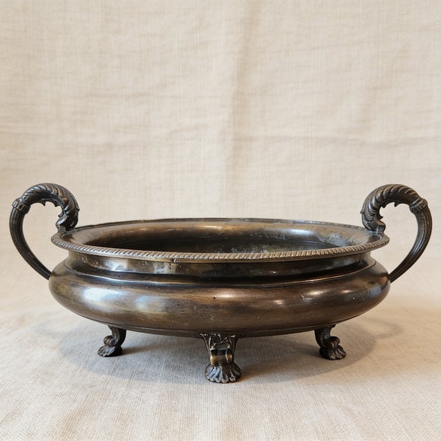 Large Antique French Neoclassical Heavy Cast Patinated Bronze Oval Jardinière / Cachepot / Planter For Sale In Dallas - Image 6 of 6