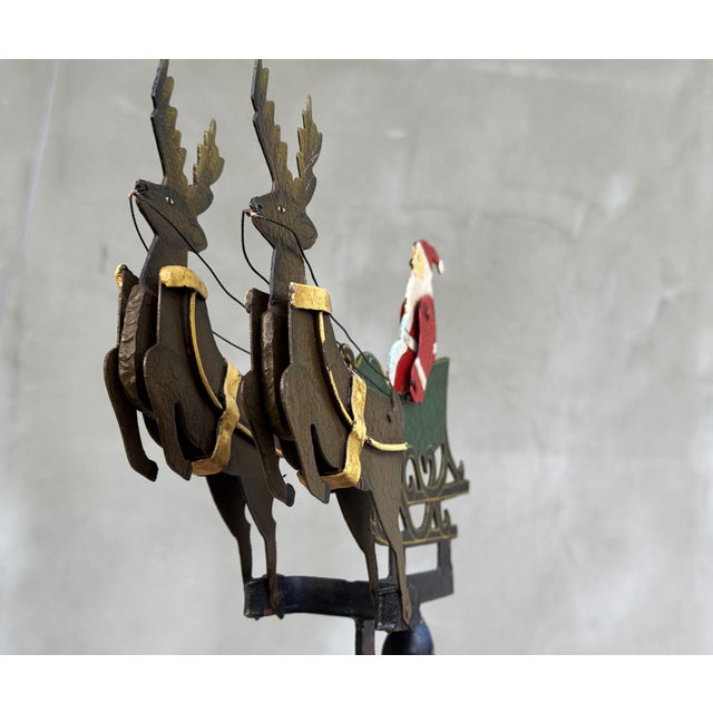 Vintage Folk Art Santa Sleigh Balancing Toy, 1950s For Sale - Image 11 of 16