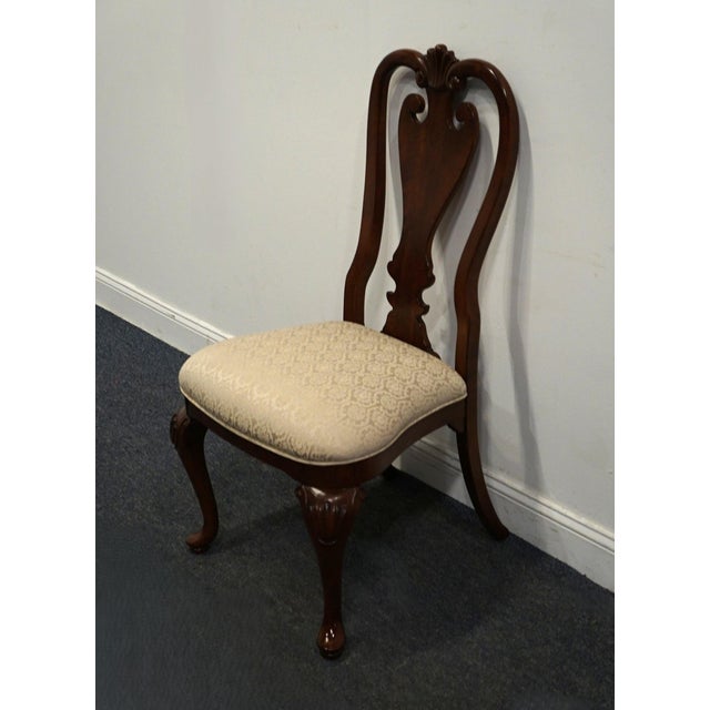 Kincaid Furniture Solid Cherry Traditional Queen Anne Style Splat Back Dining Side Chair W. Shell Carving For Sale - Image 4 of 10