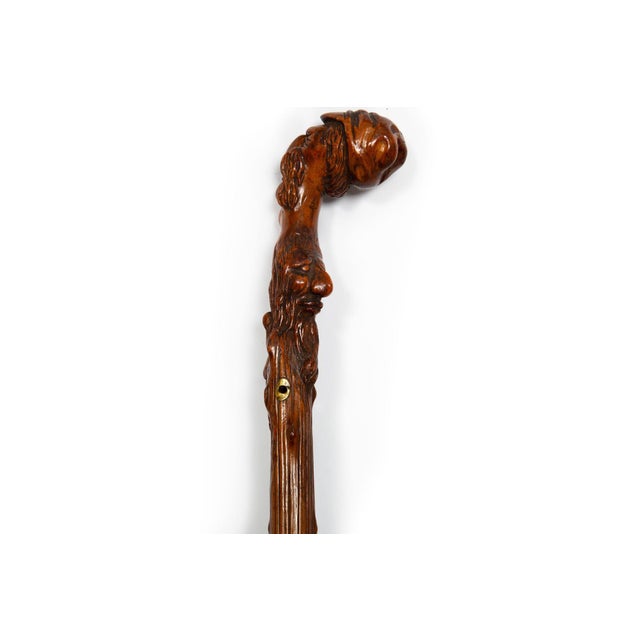 Early 20th Century Antique Folk Art Carved Walking Stick Whistle Cane For Sale - Image 17 of 18