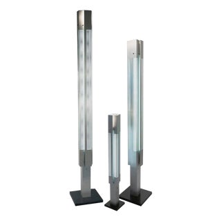 Mid-Century Modern Aluminium Signal Column Floor Lamps from Serge Mouille, Set of 3 For Sale