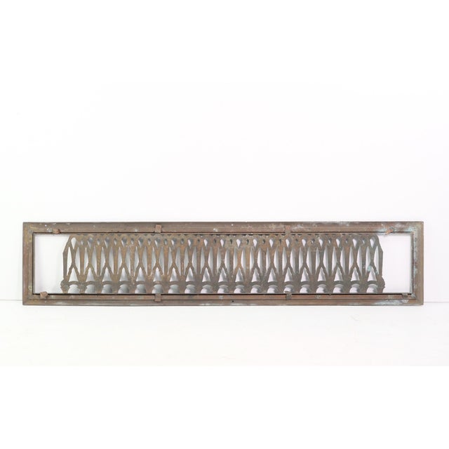 Metal Bronze Overlapping Gothic Arches Wall Grate 38 X 10 In. For Sale - Image 7 of 7