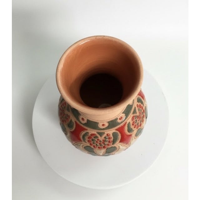1970s Vintage Bonis Rhodes Greece Signed Handcrafted Pottery Vase For Sale - Image 5 of 6