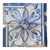 18th Century Portuguese Set of Four Tiles Blue & White Floral Geometric Panel Antique Hand Painted For Sale
