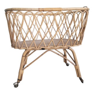 Bamboo Cradle with Wheels For Sale