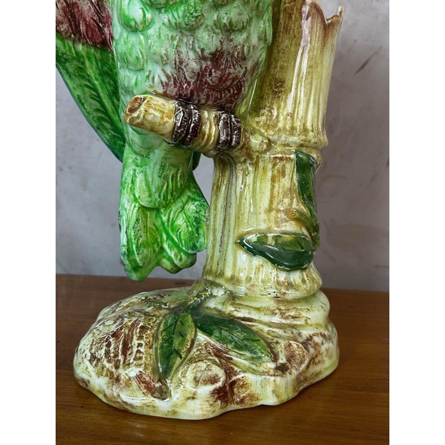Vintage Ceramic Parrot Vase, 1920s For Sale - Image 12 of 17