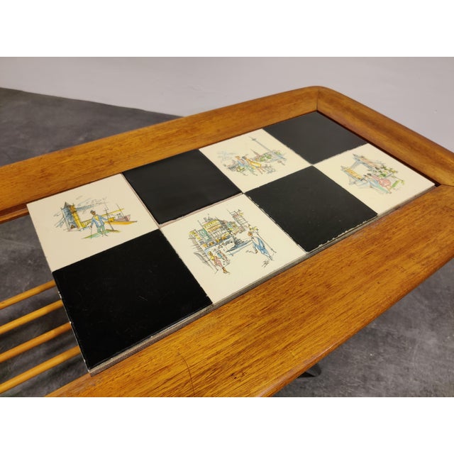 Vintage Hidden Bar Coffee Table attributed to Alfred Hendrickx for Belfom, 1950s For Sale - Image 9 of 10