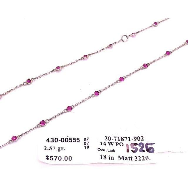 14 Karat White Gold Oval Link Necklace For Sale - Image 9 of 9