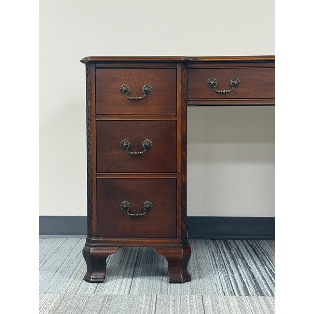 Antique Mahogany Art Deco Writing Desk For Sale - Image 11 of 12