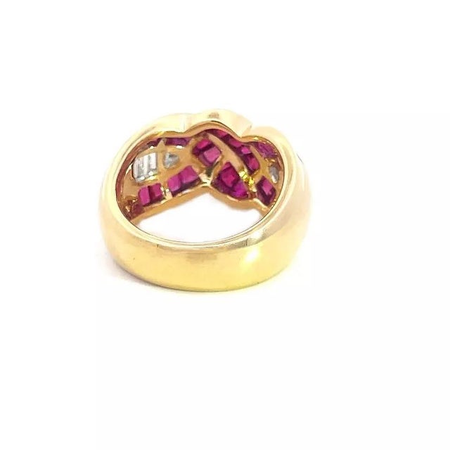 Contemporary Kurt Wayne Ruby Gold Ring Diamond 18k Yellow 3.25ctFancy Band For Sale - Image 3 of 8