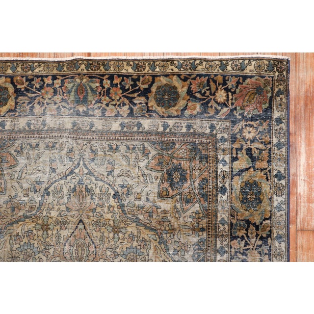 19th Century Antique Mohtasham Kashan Rug - 4'3" x 6'10" For Sale - Image 10 of 11