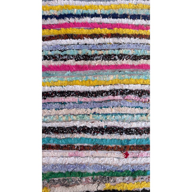 1980s Moroccan Colorful Vintage Rug - 3'5" X 6'5" Ft For Sale In Cleveland - Image 6 of 9