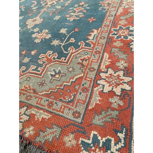 Antique European Oushak Hand Knotted Rug, 1890s For Sale - Image 9 of 10