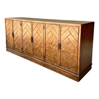 Vintage American of Martinsville Chevron Wood Credenza For Sale