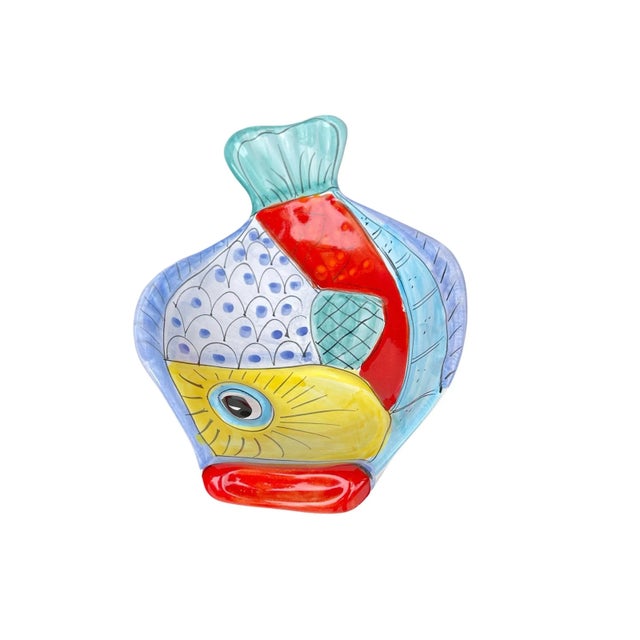 VIETRI 1980s “Fish Fish” Desuir Vietri Italy Serving Platter For Sale - Image 4 of 5