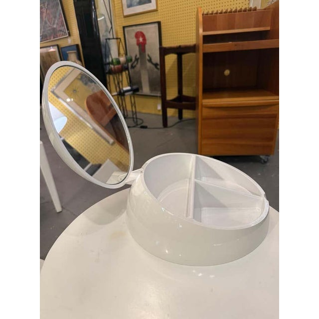 1970s Round Vanity Box With Mirror, Stamped Gedy – Design Makio Hasuike For Sale In Los Angeles - Image 6 of 7