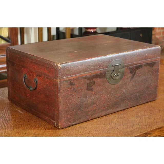 Mid 19th Century Chinese Vellum Trunk For Sale - Image 4 of 8