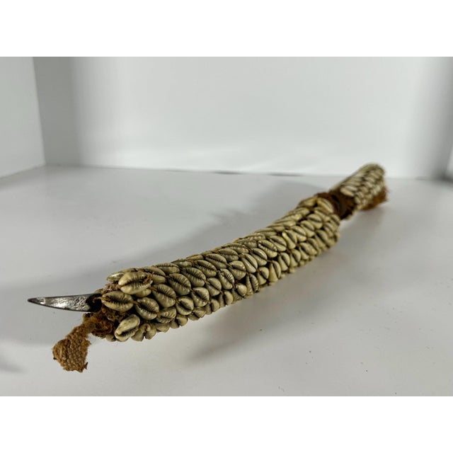 Algerian Berber Flyssa Dagger: Cowrie Shell Sheath, Etched Steel Blade For Sale - Image 9 of 10