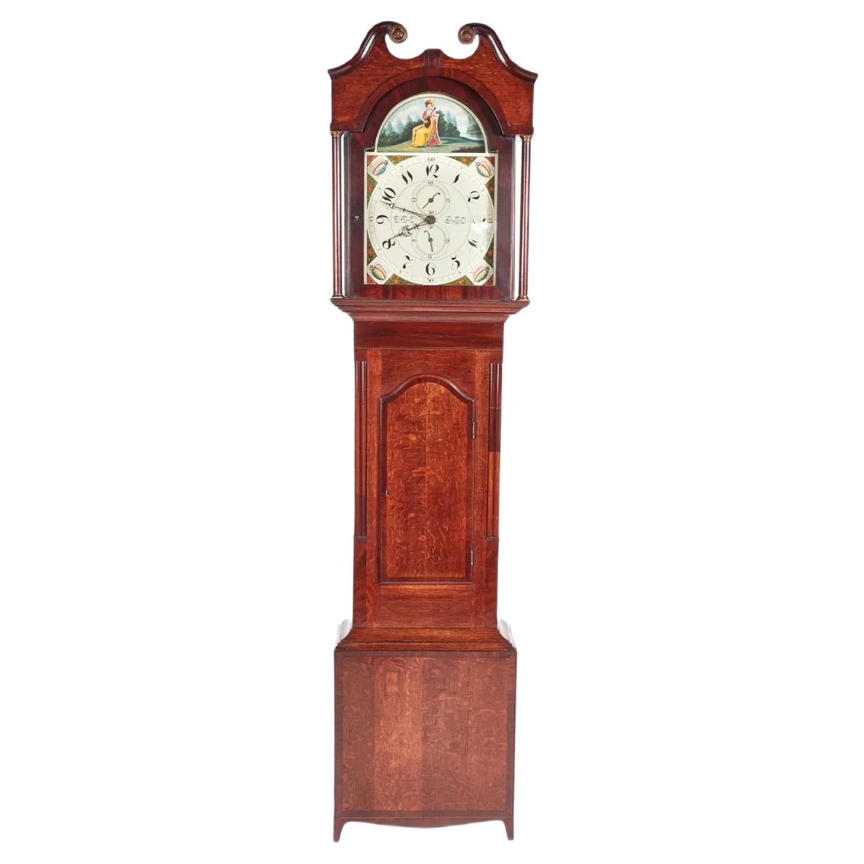 Antique Oak & Mahogany Grandfather Clock from W Prior Skipton | Chairish