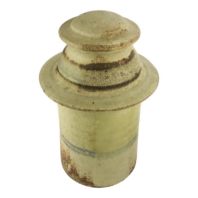 Vintage Artisan Pottery Studio Hand Crafted Covered Storage Container For Sale