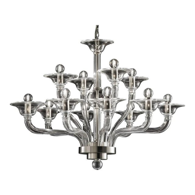 Glass Transparent Murano Glass Chandelier by Simoeng For Sale - Image 7 of 7