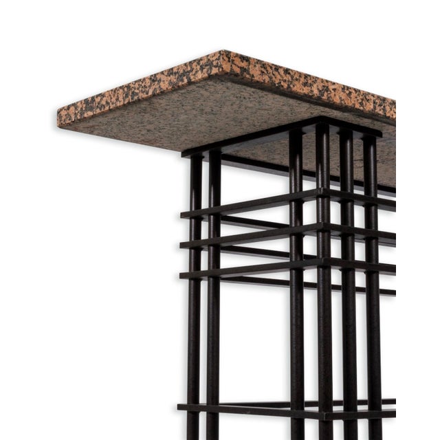 French Vintage Marble & Bronze Console Table Attributed to Jean-Michel Wilmotte For Sale - Image 3 of 7