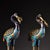 Turquoise Pair of Vintage Cloisonne Enamel Crane Incense Burners – 11" Gilt Bird Figures For Sale - Image 8 of 10