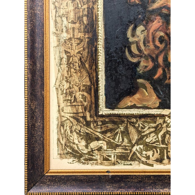 Brown David Adickes "Man with Beard & Blue Eyes, Brown" Modern Cubist Inspired Portrait Painting, 1960s For Sale - Image 8 of 11