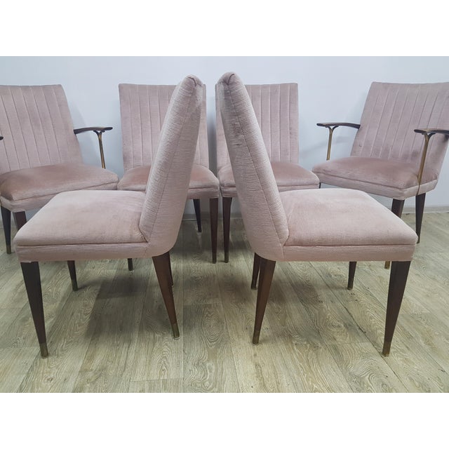 Mid-Century Table and Chairs, 1960s-1970s, Set of 7 For Sale - Image 5 of 18