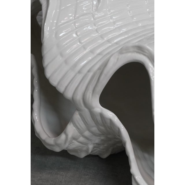 Large Ceramic Clam Shell Lamp by Studio A Smania Milano, Italy, 1970s, in Very Good conditions. Designed 1970 to 1979 This...