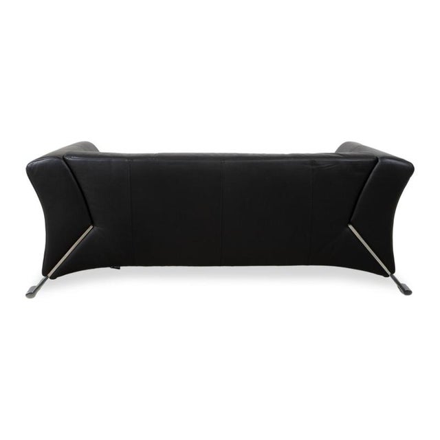 322 2-Seater Sofa in Black Leather from Rolf Benz For Sale - Image 10 of 12