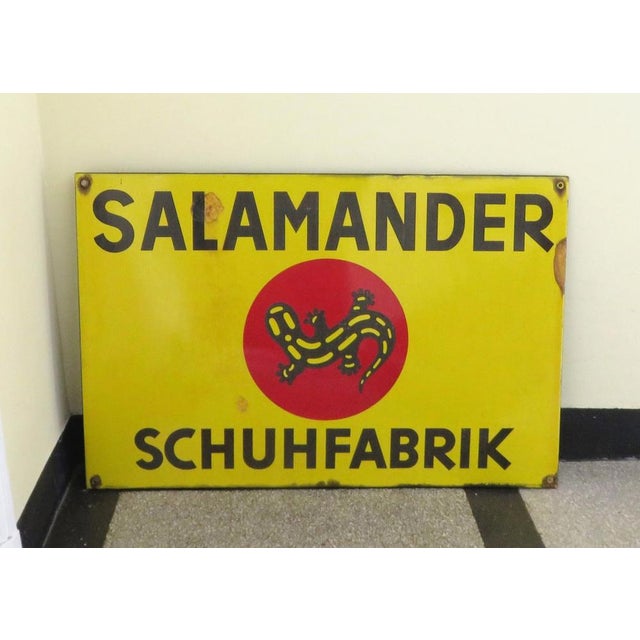 Large Enamel Sign from Salamander Schuhfabrik, 1950s For Sale - Image 14 of 14