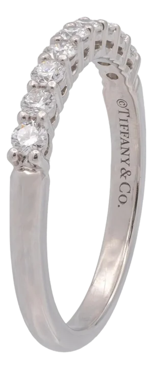 Tiffany & Co. Forever Platinum 9-Stone Half Circle Round Diamond Band Ring, Size 6
