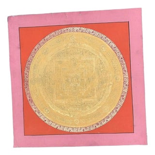 Tibetan Kalachakra Mandala Hand-Painted Thangka For Sale