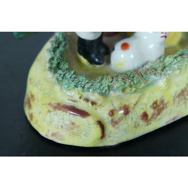 Antique Mid 19th Century Dudson English Staffordshire Pearlware Bocage Shepherd Figure For Sale - Image 12 of 13