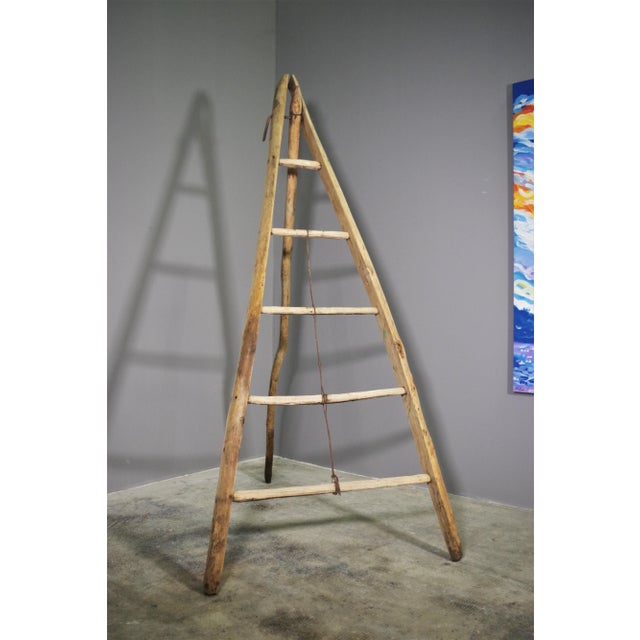 Fir & Beech Wood Ladder For Sale - Image 3 of 14