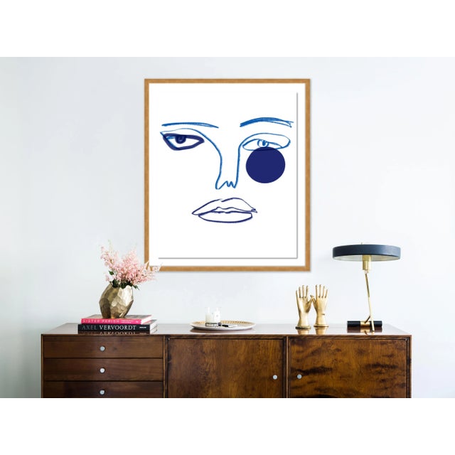 Contemporary Visage by Annie Naranian in Gold Frame, Medium Art Print For Sale - Image 3 of 4