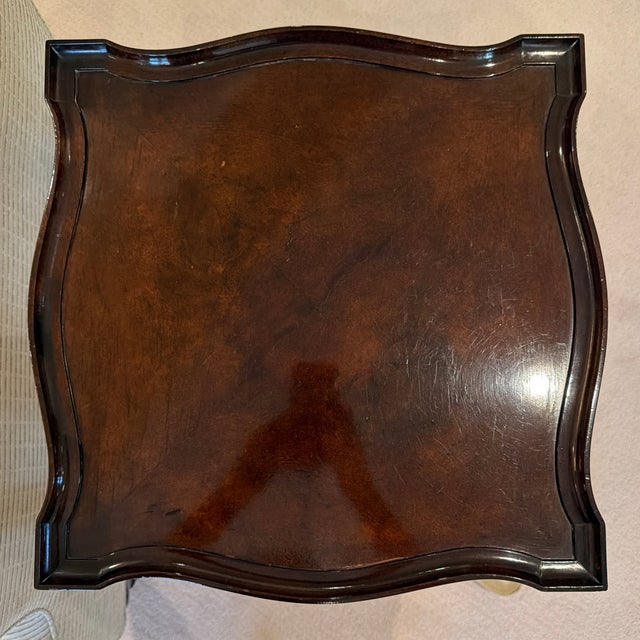 West Michigan Furniture Co. Pair of Vintage Wm. A. Berkey Mahogany Regency-Style Gallery-Top Side Table For Sale - Image 4 of 11