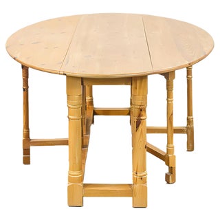 Scandinavian Modern Pine Gateleg Dining Table, 1970s For Sale