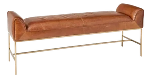 Cinnamon Leather Bench