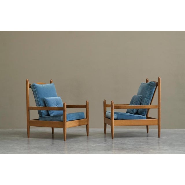 Vintage French Lounge Chairs in Oak, 1950s, Set of 2 For Sale - Image 16 of 17