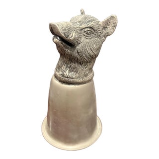 Vintage Gucci Silver-Tone Wild Boar Head Stirrup Cup For Sale