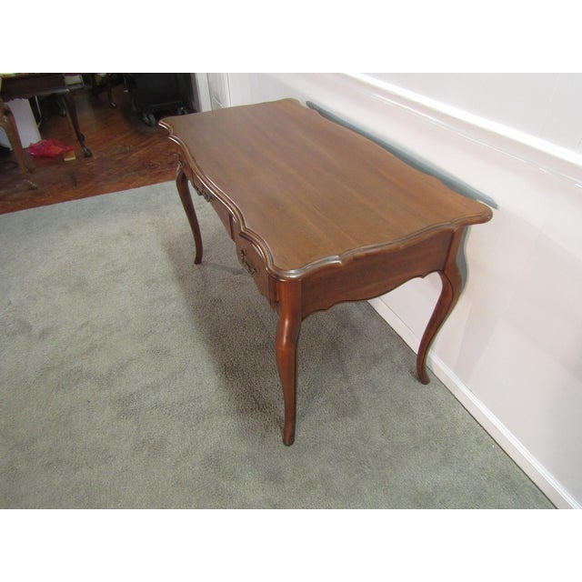 French Country Ethan Allen Country French Solid Maple Desk For Sale - Image 3 of 8