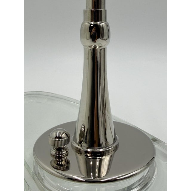 Visual Comfort Thomas O’Brien "Casper" Crystal Glass & Nickel Desk Lamp For Sale - Image 10 of 13