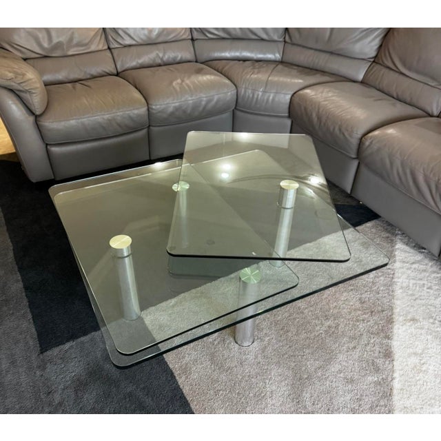 Contemporary Rare Vintage Draenert "Imperial" Model 1314 Multi-Tier Synchronized Motion Coffee Table- Rctangular Variant For Sale - Image 3 of 4