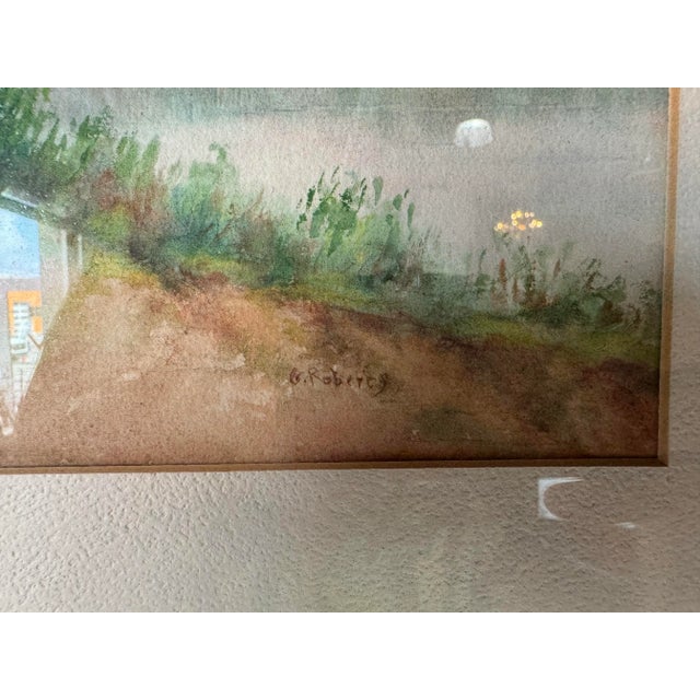 Vintage G. Robers Countryside Lake Landscape Watercolor Painting, Framed For Sale - Image 10 of 11