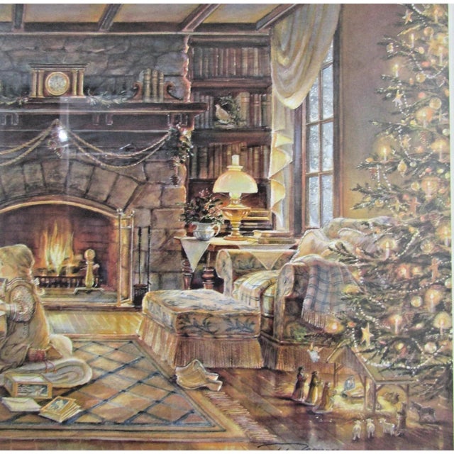 1990s 1990s Trisha Romance Christmas at the Cottage Matted and Framed Numbered Print For Sale - Image 5 of 17