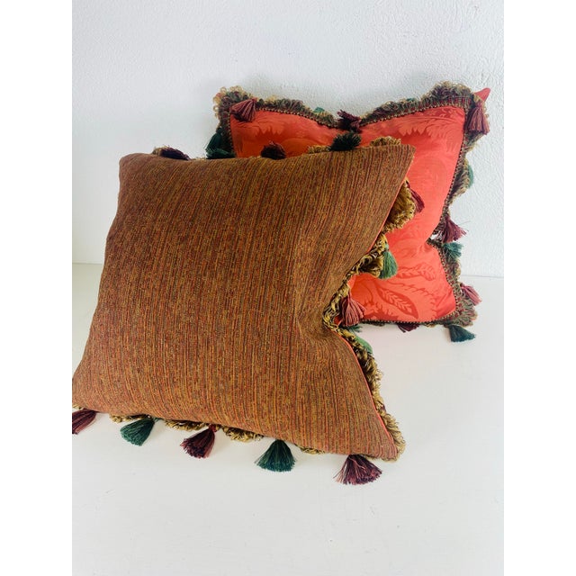 Vintage Scalamandre Classic Tasseled Silk Pillows/Pair For Sale - Image 9 of 11