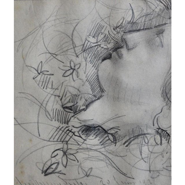 Guillaume Dulac, Portrait of a Slumbering Young Woman, 1929, Pencil on Paper For Sale - Image 4 of 11