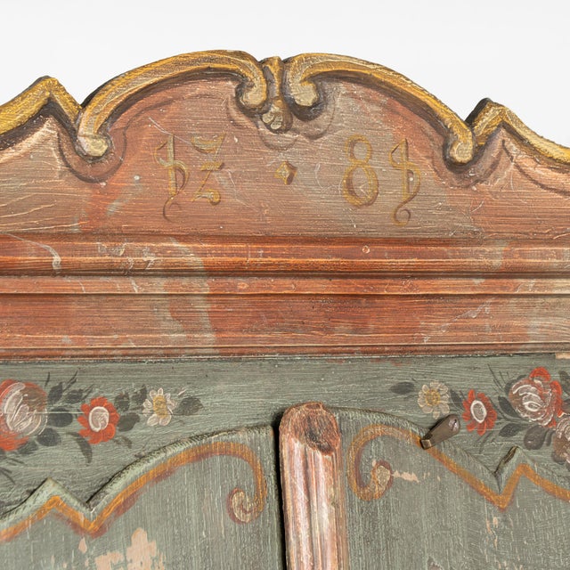 19th Century Original Painted German Two Door Armoire Shrunk For Sale - Image 10 of 13